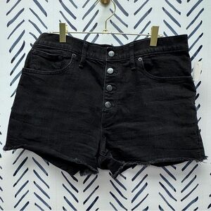 J. Crew Black Jean Button Fly Shorts - 30